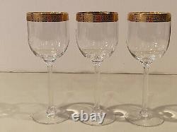 Vintage Lot of 6 Lenox Autumn Wide Gold Encrusted Band Wine Glass 7 1/4 Inch