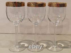 Vintage Lot of 6 Lenox Autumn Wide Gold Encrusted Band Wine Glass 7 1/4 Inch