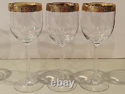 Vintage Lot of 6 Lenox Autumn Wide Gold Encrusted Band Wine Glass 7 1/4 Inch