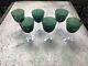 Vintage Lot of 6 Tiffin Killarney Green Wine Glass 6 1/8 MCM 1950's Table Read
