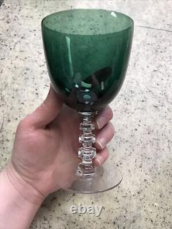 Vintage Lot of 6 Tiffin Killarney Green Wine Glass 6 1/8 MCM 1950's Table Read