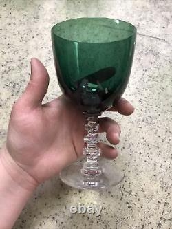 Vintage Lot of 6 Tiffin Killarney Green Wine Glass 6 1/8 MCM 1950's Table Read