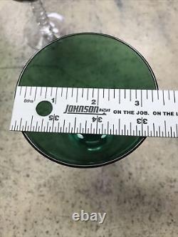 Vintage Lot of 6 Tiffin Killarney Green Wine Glass 6 1/8 MCM 1950's Table Read