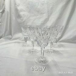 Vintage Lot of 6 Waterford Irish Crystal LISMORE 5 7/8 White Wine Goblets