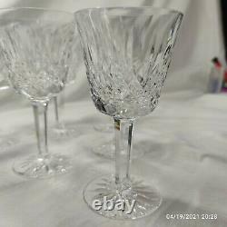 Vintage Lot of 6 Waterford Irish Crystal LISMORE 5 7/8 White Wine Goblets