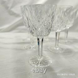 Vintage Lot of 6 Waterford Irish Crystal LISMORE 5 7/8 White Wine Goblets