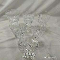 Vintage Lot of 6 Waterford Irish Crystal LISMORE 5 7/8 White Wine Goblets