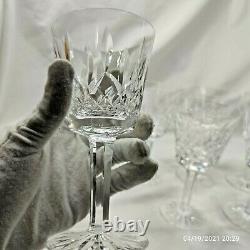 Vintage Lot of 6 Waterford Irish Crystal LISMORE 5 7/8 White Wine Goblets