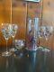 Vintage Luminescence Milano Stained Glass Wine Set Of 4. With Candle Holders 2