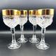 Vintage Luxury Barware 22k Gold Nachtmann Amaris Wine Glasses Cut Crystal