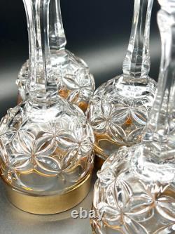 Vintage Luxury Barware 22k Gold Nachtmann Amaris Wine Glasses Cut Crystal