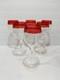 Vintage MCM Czech Crystal Cranberry Cut Dots Champagne or Wine Glasses Set of 6