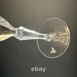 Vintage MCM Set Of 6 Crystal Water Wine Goblets Paneled Glasses 6.75