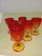 Vintage MCM Viking Amberina Sunset Yesteryear Water/wine Goblet Set 6 1957 Glows