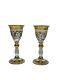 Vintage MEDICI FOOTED WINE GOBLET GLASS Pair Of Two