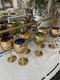 Vintage MURANO WINE GLASSES 24k Gold & Enamel flower
