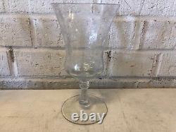 Vintage Manner of Fostoria Set of 8 Floral Etched Wine Glasses