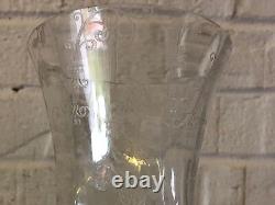 Vintage Manner of Fostoria Set of 8 Floral Etched Wine Glasses