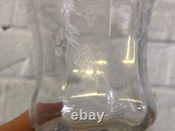 Vintage Manner of Fostoria Set of 8 Floral Etched Wine Glasses