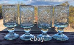 Vintage Mexican etched rocks glasses, Condessa, Nussbaumer, Flay, design 4 pc