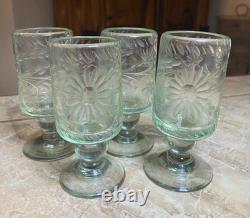 Vintage Mexican etched rocks glasses, Condessa, Nussbaumer, Flay, design 4 pc