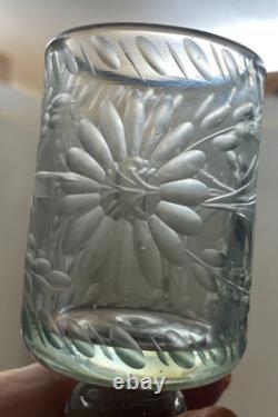 Vintage Mexican etched rocks glasses, Condessa, Nussbaumer, Flay, design 4 pc