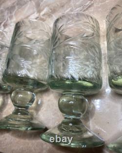 Vintage Mexican etched rocks glasses, Condessa, Nussbaumer, Flay, design 4 pc