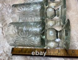 Vintage Mexican etched rocks glasses, Condessa, Nussbaumer, Flay, design 4 pc