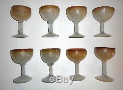 Vintage Mid 20th C. Murano Puleguso Drinkware-Eight Dessert Wine Glasses