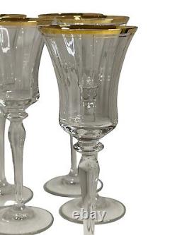 Vintage Mikasa Crystal JAMESTOWN GOLD Set of 118-3/4 Wine Goblets Optic