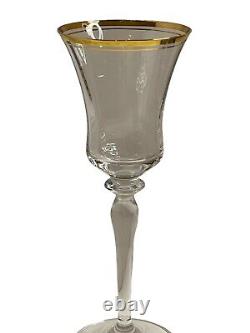 Vintage Mikasa Crystal JAMESTOWN GOLD Set of 118-3/4 Wine Goblets Optic