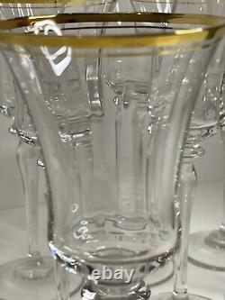 Vintage Mikasa Crystal JAMESTOWN GOLD Set of 118-3/4 Wine Goblets Optic