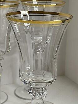 Vintage Mikasa Crystal JAMESTOWN GOLD Set of 118-3/4 Wine Goblets Optic