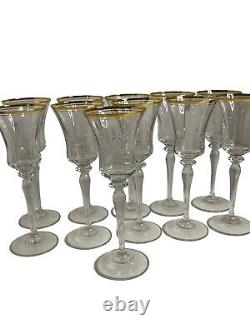 Vintage Mikasa Crystal JAMESTOWN GOLD Set of 118-3/4 Wine Goblets Optic