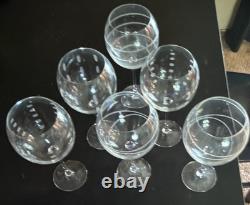 Vintage Mikasa Etched Crystal Balloon Wine Glasses Set of 6