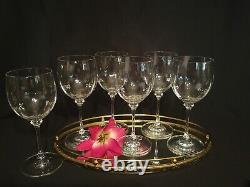 Vintage Mikasa Stephanie Crystal Wine Glasses Set of 6 Pristine