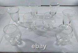 Vintage Mini Etched Snifter Glasses- Set Of 8 Perfect Condition 2 X 1.25 2 X 1.5