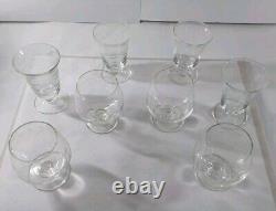 Vintage Mini Etched Snifter Glasses- Set Of 8 Perfect Condition 2 X 1.25 2 X 1.5