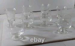 Vintage Mini Etched Snifter Glasses- Set Of 8 Perfect Condition 2 X 1.25 2 X 1.5