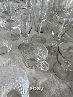Vintage Mixed Glassware Lot 80-100 Pieces Wedding Decor Goblets Stemware