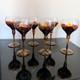 Vintage Monarch Crystal Monaco Hand-Painted Wine Glasses Set of 6
