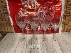 Vintage Moondust Crystal Bleikristal Germany 2 Water Goblets 2 Wine Glass New