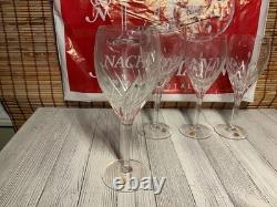 Vintage Moondust Crystal Bleikristal Germany 2 Water Goblets 2 Wine Glass New