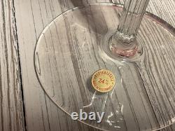 Vintage Moondust Crystal Bleikristal Germany 2 Water Goblets 2 Wine Glass New