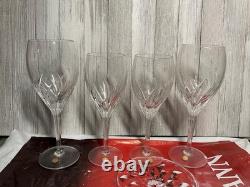 Vintage Moondust Crystal Bleikristal Germany 2 Water Goblets 2 Wine Glass New