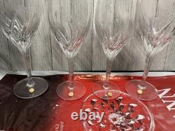 Vintage Moondust Crystal Bleikristal Germany 2 Water Goblets 2 Wine Glass New