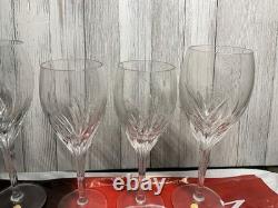 Vintage Moondust Crystal Bleikristal Germany 2 Water Goblets 2 Wine Glass New