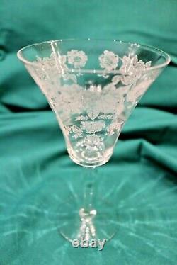 Vintage Morgantown Etched Wine Glass Water Goblet