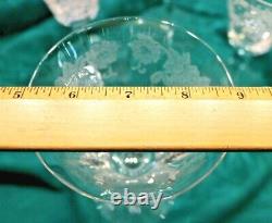 Vintage Morgantown Etched Wine Glass Water Goblet