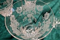 Vintage Morgantown Etched Wine Glass Water Goblet